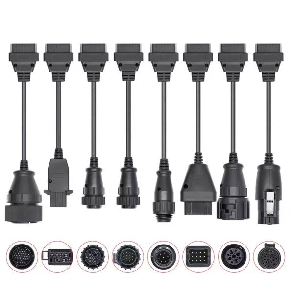 Kit 8 Cables OBD para Camiones – Diagnóstico Profesional