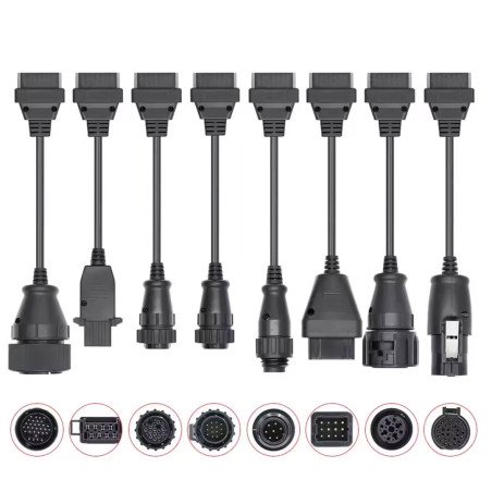 Kit 8 Cables OBD para Camiones – Diagnóstico Profesional