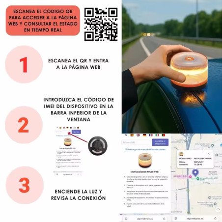 Baliza V16 Homologada con GPS DGT 3.0 – Luz de Emergencia